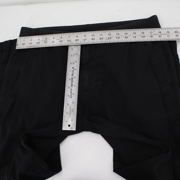 James Perse Pants Men 3 Cotton Linen Elastic Waist Drawstring Black straight leg - Picture 8 of 11